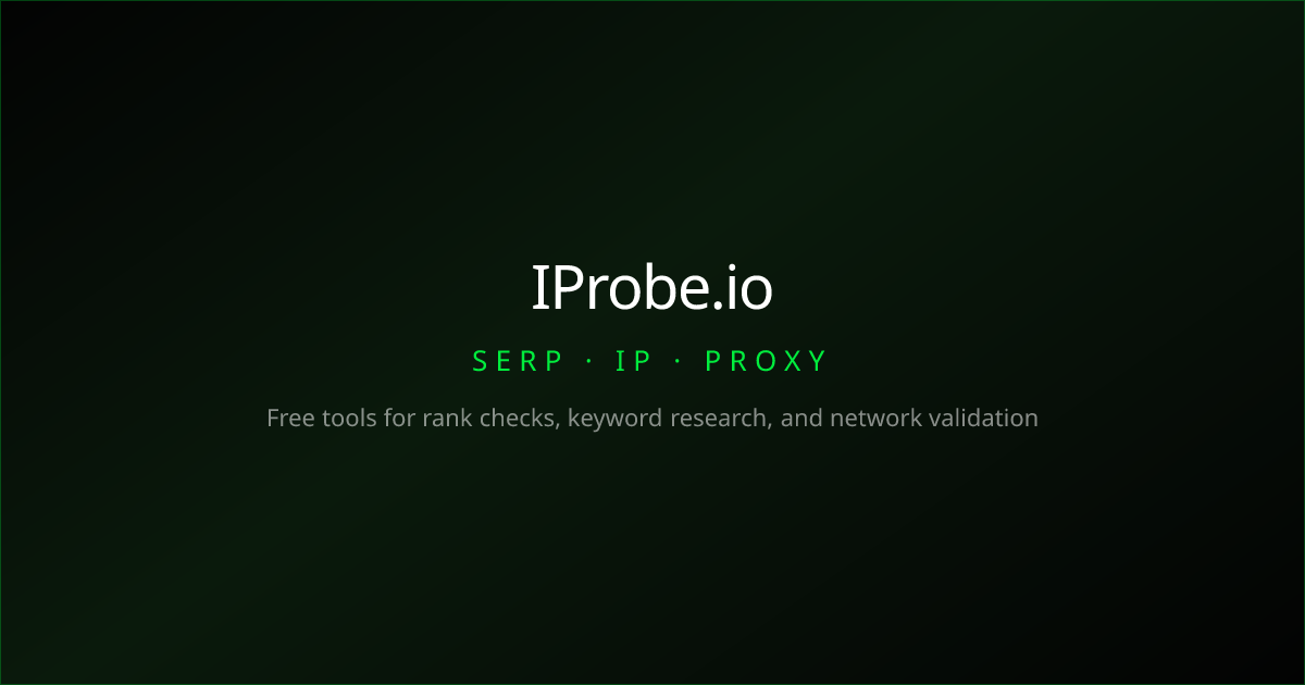 IP & network intelligence | IProbe.io